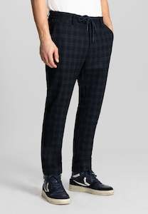 Dstrezzed - Lancaster Tapered Jogger Check Chino - Blue Nights