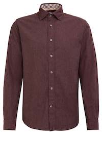 Fil Noir - Treviso HBD Shirt - Burgundy Brushed