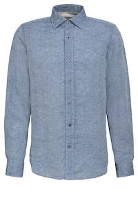 Clothing: Fil Noir - Roma HBD Shirt - Indigo Linen