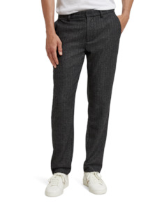 Scotch & Soda - Stuart Regular Slim Fit Chino - Grey Black Herringbone