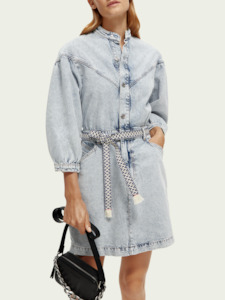 Maison Scotch - Belted Mini Denim Shirt Dress - New Era