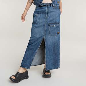 G-Star Raw - Belted Cargo Long Skirt - Faded Cliffside Blue