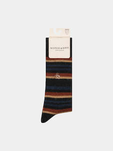 Scotch & Soda - 1 Pack Striped Crew Sock - Black