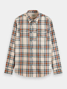 Scotch & Soda - Yarn-Dyed Flannel Check Shirt - Beige Check