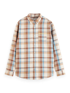 Scotch & Soda - Yarn-Dyed Check Roll Up Shirt - Brown Check