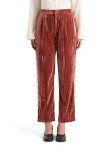 Maison Scotch - Lace Trimmed Velvet Pant - Rust