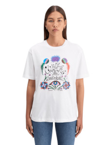 Maison Scotch - Club Of The Free Thinkers Artwork Tee - White