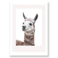 Llama art print by olivia bezett