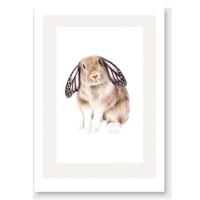 Butterfly bunny art print by olivia bezett