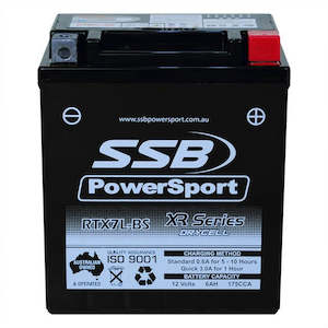 Motorcycle And Powersports Battery (Ytx7l-Bs) Agm 12v 6ah 175cca By Ssb High Performance