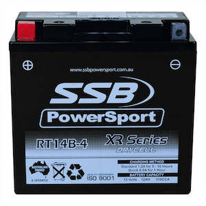 Motorcycle And Powersports Battery (Yt14b-4) Agm 12v 1.2ah 310cca By Ssb High Performance