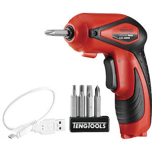 Cordless Tools: Teng 5pc 3.6V 1/4in Hex Power S/Driver Set - 4.9Nm**