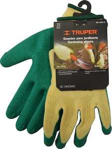 Gardening Tools: Truper Rubber Dipped Polyester Gloves Medium