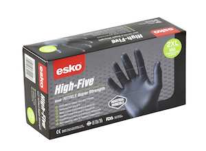 High Five BLACK Nitrile Disposable Glove, Super Strength, Powder Free, Size Small - Box 100