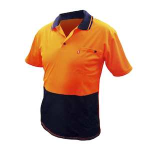 Hi-Vis Safety Polo Shirt, Non Reflective, Orange - XL