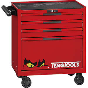 Teng Pro35 26in Low Roller Cabinet 4 Drawers Red