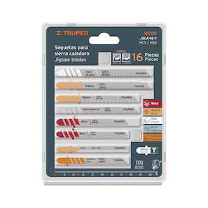 Truper Jigsaw Blades T Shank 16 pce Assorted Pack