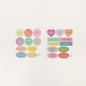 Lettering Sticker Set (Circle + Heart)