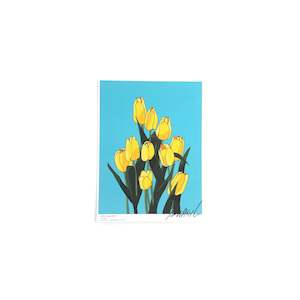 A5 Flower Poster - Yellow Tulip (BLUE)