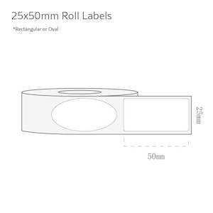 Roll Labels: 25x50mm Labels