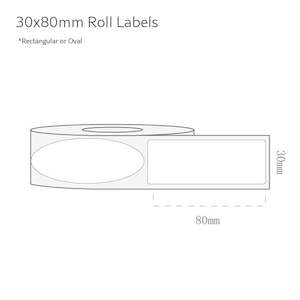 Roll Labels: 30x80mm Labels