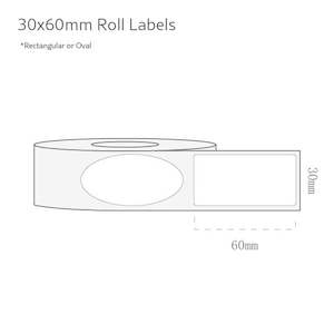 Roll Labels: 30x60mm Labels