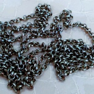 Belcher Or Rolo Vintage Chain In Copper Oxidized Silver Plate