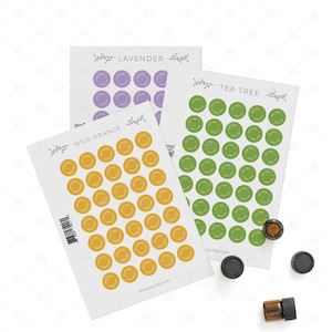 Bottle Cap Stickers : Replacement Sheets (doTERRA Single Oils) - 35 per sheet) T to Z