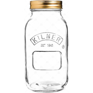 1 Litre Clear Glass Kilner Jars (12 pack)