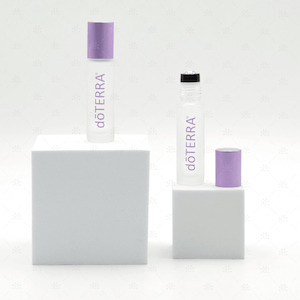 10ml dōTERRA Clear Frosted Roller Bottle with Purple Metallic Cap (2pk)