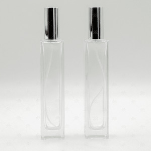 100ml Square Profile Glass Fine Mist Spray Bottle (2pk)