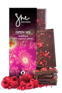 Open Me Raspberry Dark Chocolate Bar 90g