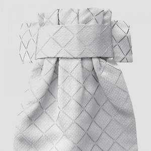 Diamond Jacquard Deluxe Ready-tied Stock White/silver