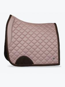 Dressage Saddle Pad, Blush- Brown Suede