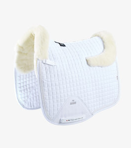 Merino Wool Dressage Saddle Pad, White