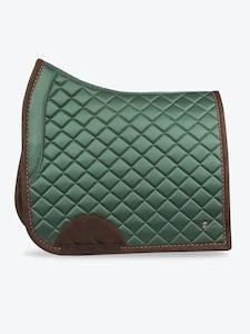 Dressage Saddle Pad, Hunter Green – Brown Suede