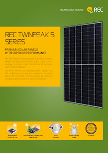 REC TP5 410w BLACK FRAME / WHITE BACKING SHEET Half Cell Solar Panel