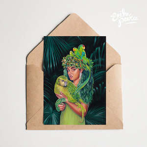 Kakariki Queen Greeting Card