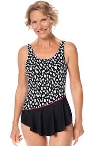 Amoena Manila Sarong Mastectomy Swimsuit - Black/White