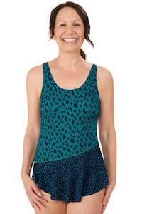 Amoena Manila Sarong Mastectomy Swimsuit - Teal/Navy