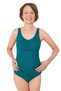 Amoena Swimwear: Amoena Tulum Mastectomy Tankini Set - Teal