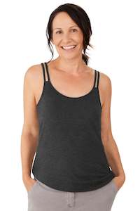 Amoena Valletta Mastectomy Top - Charcoal Melange