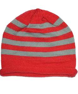 Rigon Petite Striped Beanie - Red/Grey