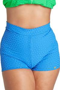 Genevieve Not So Short Swimshorts - Aztec Blue