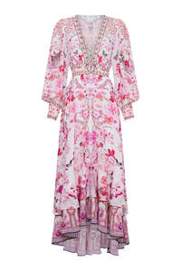 Womenswear: CAMILLA LONG BUTTON FRONT DRESS - BOTANICAL NOVELLA