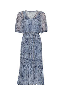 LOOBIES STORY AREZZO MIDI DRESS - INDIGO MULTI