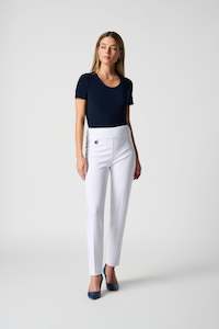 JOSEPH RIBKOFF MADISON SPLIT LEG CAPRI - WHITE