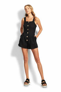 Seafolly Button Up Romper - Black