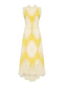 MOSS & SPY MIMOSA A-LINE DRESS - YELLOW/IVORY