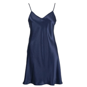 CARMEN KIRSTEIN SILK CHEMISE - NAVY